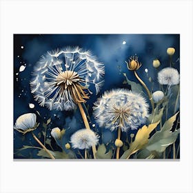 Dandelions in the Nightsky Canvas Print