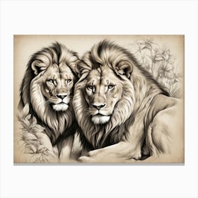 Two Lions Canvas Print