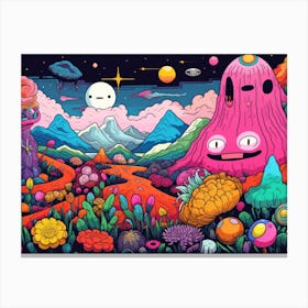 Aliens In Space Canvas Print