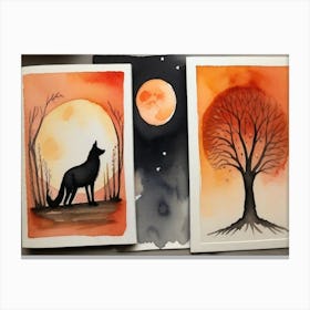 Wolf In The Moonlight 12 Canvas Print