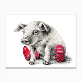 Piggy In Welly Canvas Print