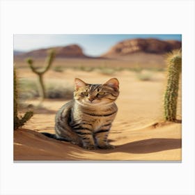 Cactus Cat Canvas Print