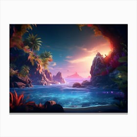 Sunset In A Cave Canvas Print