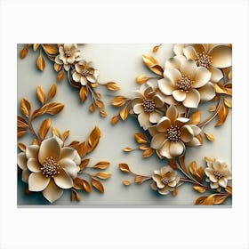 3d Paper Flowers 3 Canvas Print