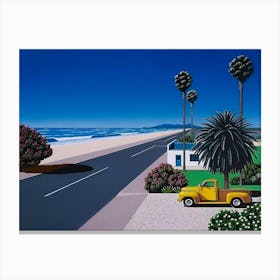 Hiroshi Nagai - Yellow Car, City Pop Canvas Print