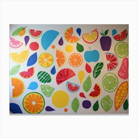 Colorful Fruit Slices Wall Mural 2 Canvas Print