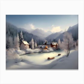 Winter Village 5 Canvas Print