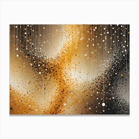 Abstract Background With Swirling Patterns And Textures In Gold, Brown, And White, Resembling Flowing Liquid Or Cosmic Dust Canvas Print