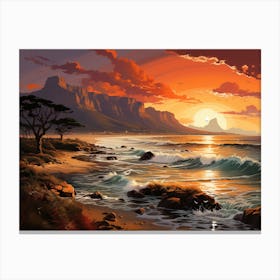 Sunset On The Beach Canvas Print