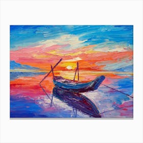 Sunset Boat Canvas Print