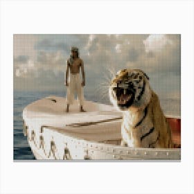 Life Of Pi In A Pixel Dots Art Style Canvas Print