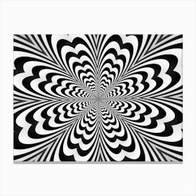 Abstract Spiral Black And White Background Optical Illusion Canvas Print