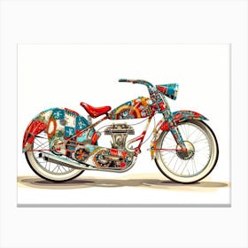 Vintage Colorful Scooter 10 Canvas Print