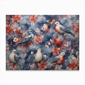 Birds And Flowers art Canvas Print