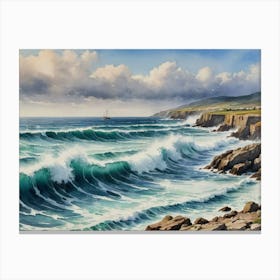 The Reckless Grace of the Sea Seascape Canvas Print