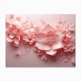 3d Design of a Pink Floral Canvas Print