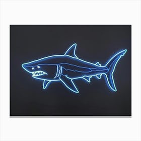 Neon Blue Common Thresher Shark 5 Canvas Print