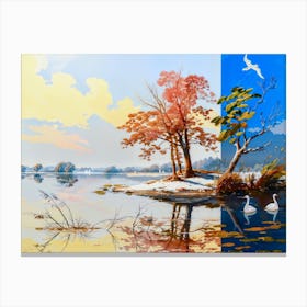 Swans On The Lake Canvas Print