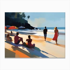People On The Beach 3 Canvas Print