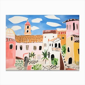 Forli Italy Cute Watercolour Illustration 4 Canvas Print