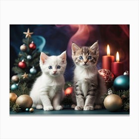 Cute Christmas kittens Pet Lover Canvas Print