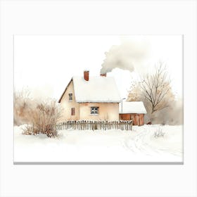 House In Winter Canvas Print