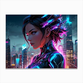 Cyber Girl Canvas Print