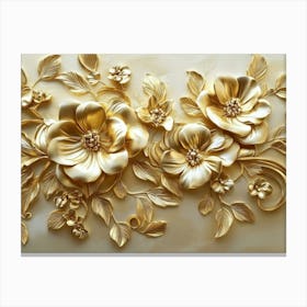 Gold Flowers 8 Canvas Print