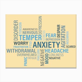 Word Cloud Of Anxiety Canvas Print