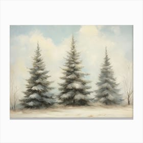 Three Pine Trees Canvas Print