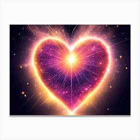 A Colorful Glowing Heart On A Dark Background Horizontal Composition 37 Canvas Print