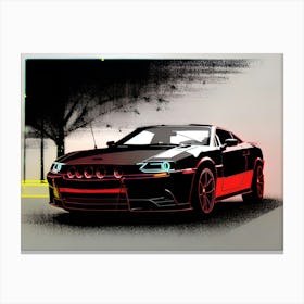 Neon Car Art Canvas Print