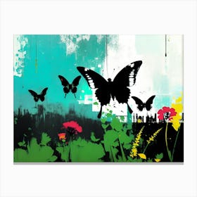 Butterflies In The Garden 7 Canvas Print