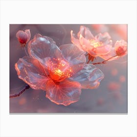 Pink Flower Wallpaper Canvas Print