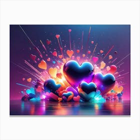 Colorful Heart Creative Art Print 5 Canvas Print