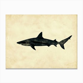 Pelagic Thresher Shark Grey Silhouette 3 Canvas Print