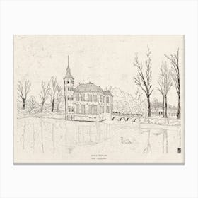 Bouvigne Castle Breda Netherlands Architecture Pen Ink Illustration Canvas Print
