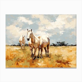 Horses Painting In Buenos Aires Province, Argentina, Landscape 4 Canvas Print