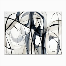 Abstract Black And White Painting 3 Canvas Print