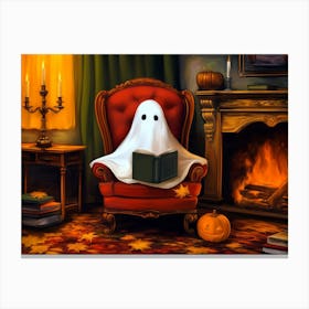 Ghost Reading A Book Canvas Print