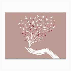 Tree Of BIRDS VECTOR ART Canvas Print