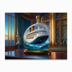 1default Luxury Cruise Ship In A Bottle High Detail Sharp Focus 3 Canvas Print
