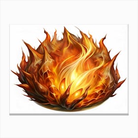 Fiery Orange And Yellow Flame Illustration Canvas Print