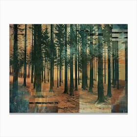 Vintage Forest Photo Collage 10 Canvas Print