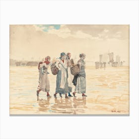 Four Fishwives On The Beach (1881), Winslow Homer Canvas Print