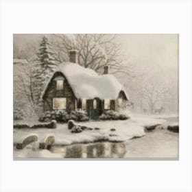 Cottage By The Water Canvas Print