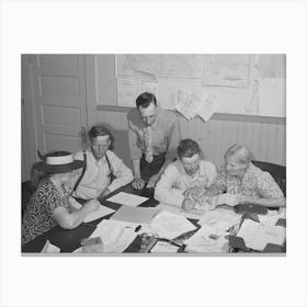 Fsa (Farm Security Administration) Clients Making Plans For Farms In County Supervisor S Office, Grangeville, Idaho Canvas Print