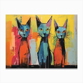 Three Cats 9 Canvas Print