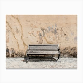 Bench In The Streets Of Civita Canvas Print
