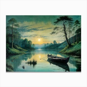 Sunset On The Lake Canvas Print